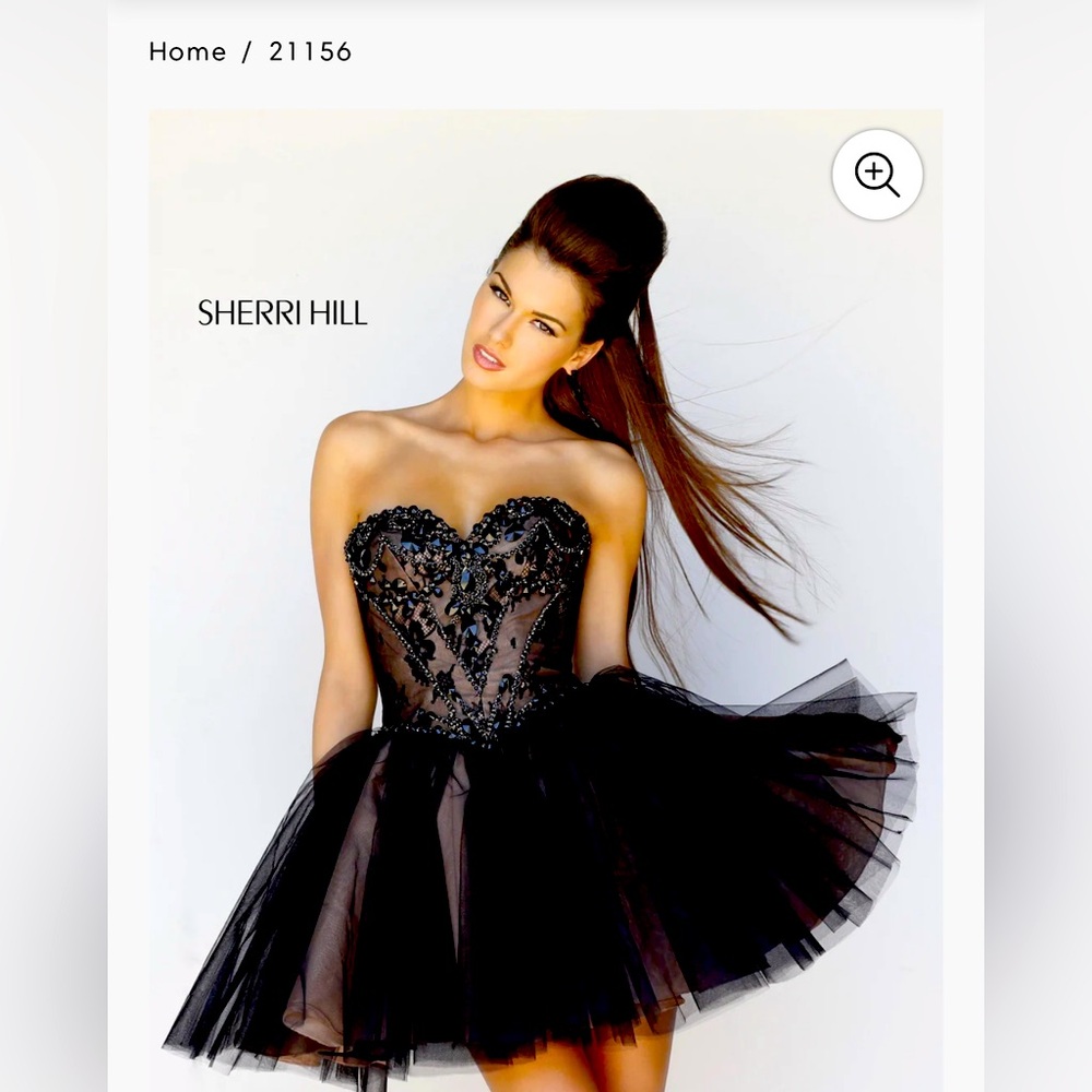 Sherri Hill 21156 Homecoming Dress Gunmetal/Nude/Gunmetal